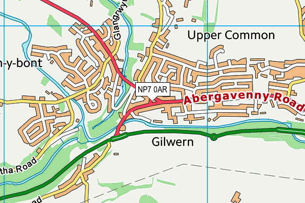 NP7 0AR map - OS VectorMap District (Ordnance Survey)