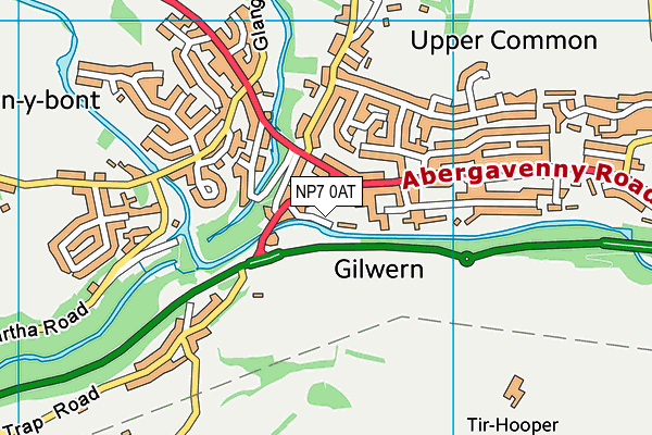 NP7 0AT map - OS VectorMap District (Ordnance Survey)