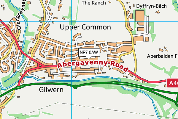 NP7 0AW map - OS VectorMap District (Ordnance Survey)