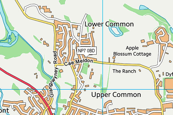 NP7 0BD map - OS VectorMap District (Ordnance Survey)