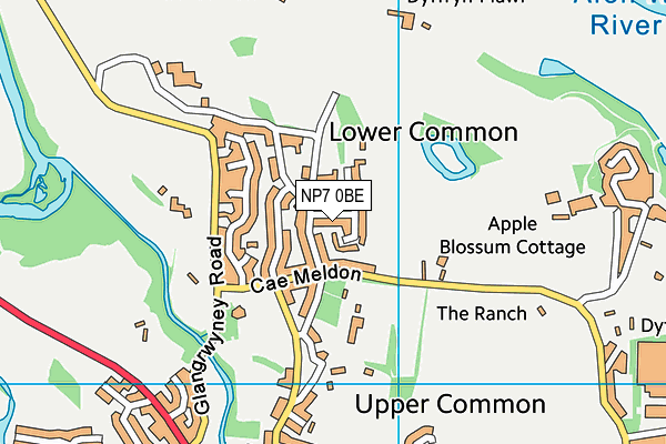 NP7 0BE map - OS VectorMap District (Ordnance Survey)