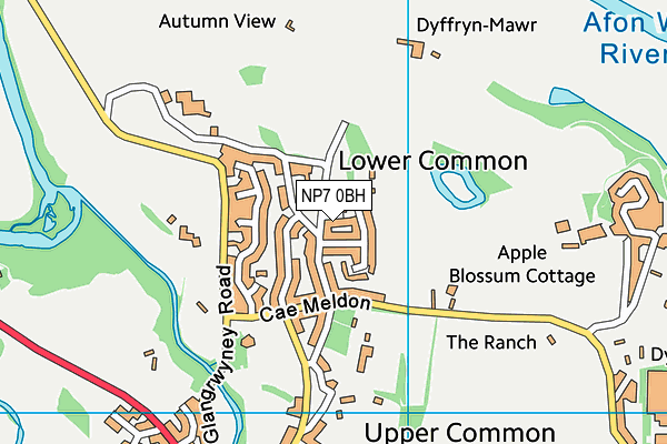 NP7 0BH map - OS VectorMap District (Ordnance Survey)