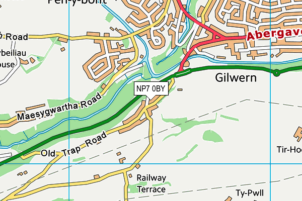 NP7 0BY map - OS VectorMap District (Ordnance Survey)