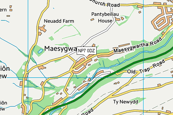 NP7 0DZ map - OS VectorMap District (Ordnance Survey)