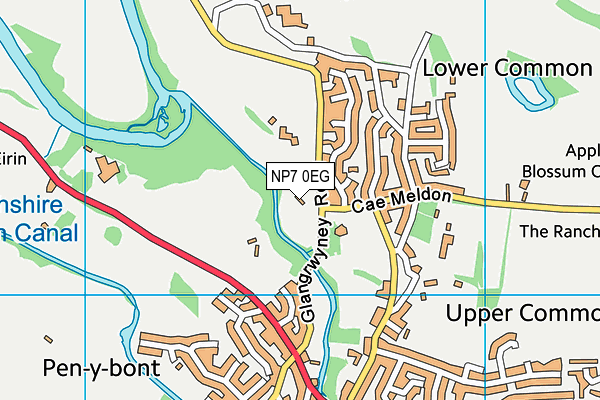 NP7 0EG map - OS VectorMap District (Ordnance Survey)
