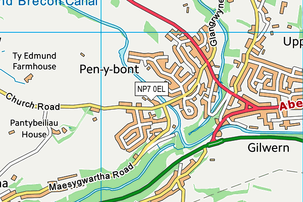 NP7 0EL map - OS VectorMap District (Ordnance Survey)