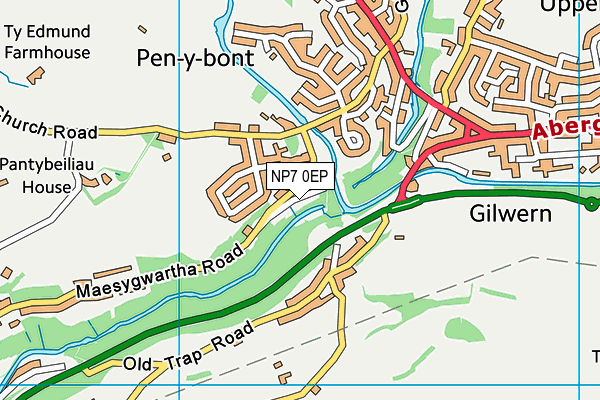 NP7 0EP map - OS VectorMap District (Ordnance Survey)