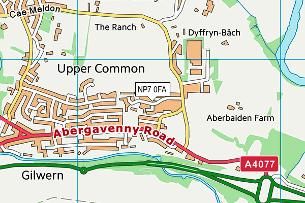 NP7 0FA map - OS VectorMap District (Ordnance Survey)