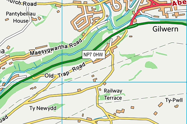 NP7 0HW map - OS VectorMap District (Ordnance Survey)