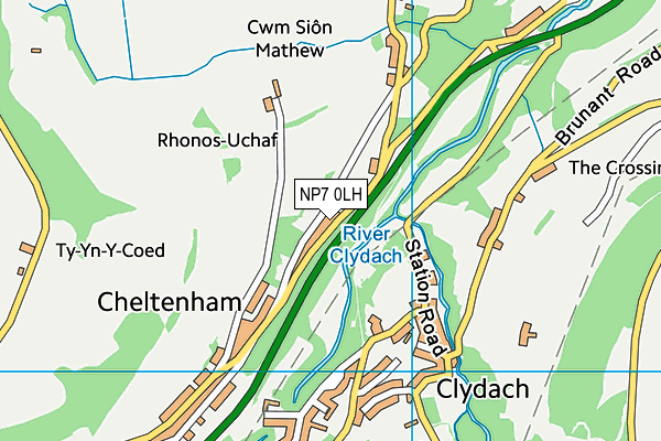 NP7 0LH map - OS VectorMap District (Ordnance Survey)