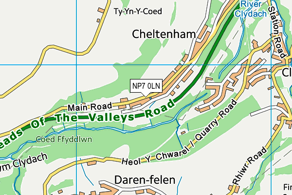 NP7 0LN map - OS VectorMap District (Ordnance Survey)