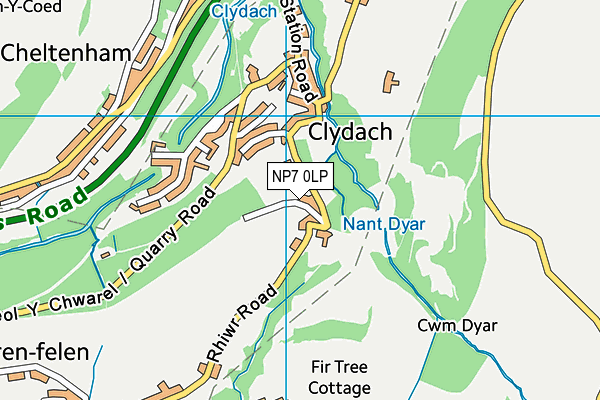 NP7 0LP map - OS VectorMap District (Ordnance Survey)