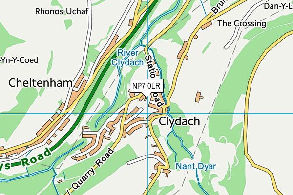 NP7 0LR map - OS VectorMap District (Ordnance Survey)