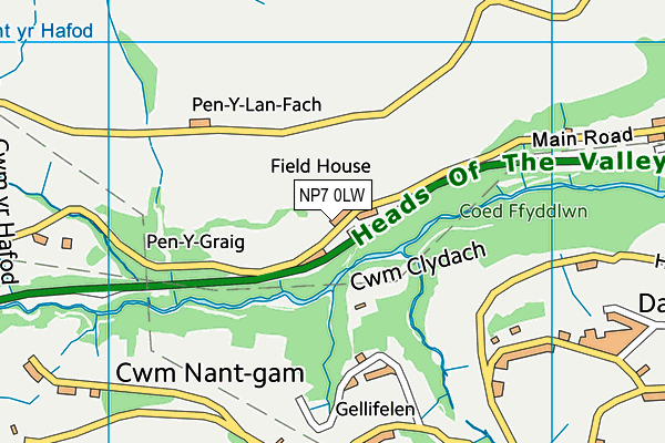 NP7 0LW map - OS VectorMap District (Ordnance Survey)