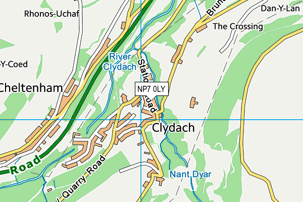 NP7 0LY map - OS VectorMap District (Ordnance Survey)