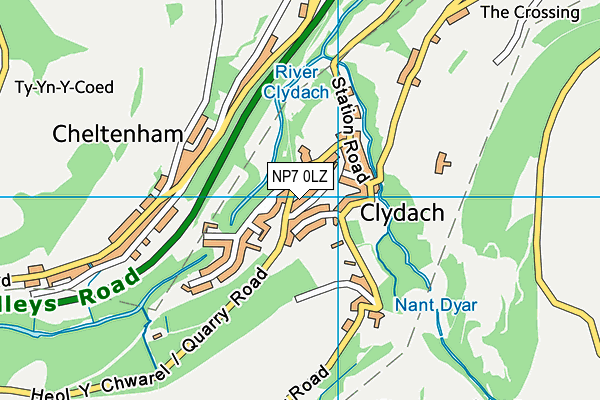 NP7 0LZ map - OS VectorMap District (Ordnance Survey)