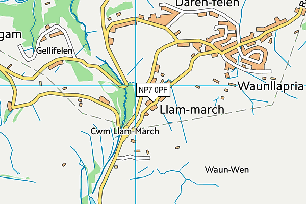 NP7 0PF map - OS VectorMap District (Ordnance Survey)