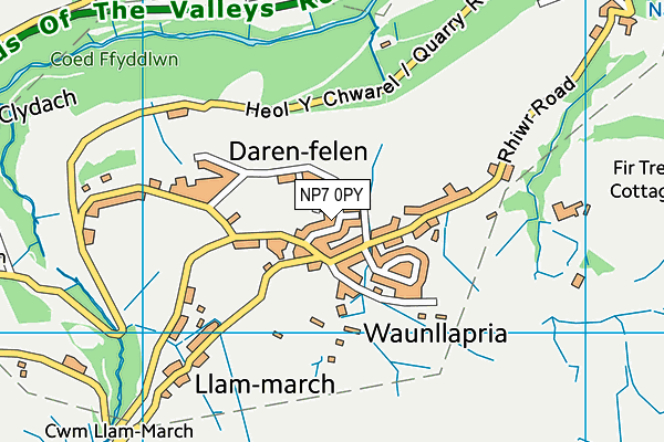 NP7 0PY map - OS VectorMap District (Ordnance Survey)