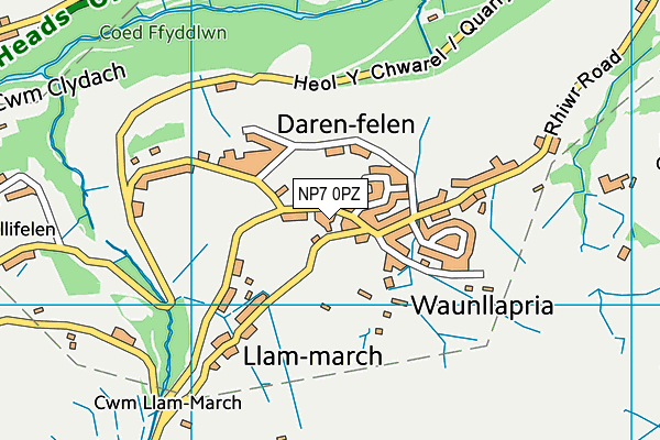 NP7 0PZ map - OS VectorMap District (Ordnance Survey)