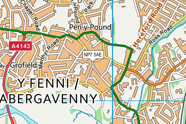 NP7 5AE map - OS VectorMap District (Ordnance Survey)