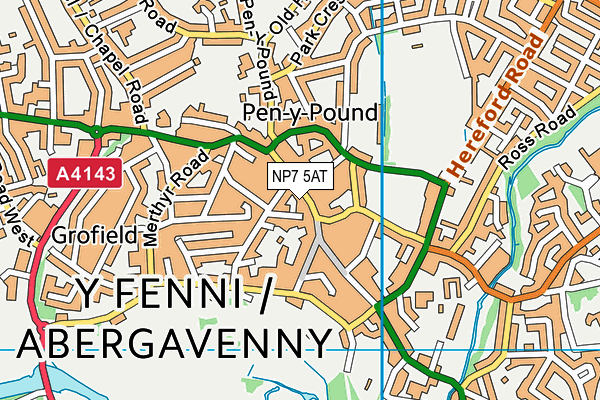 NP7 5AT map - OS VectorMap District (Ordnance Survey)