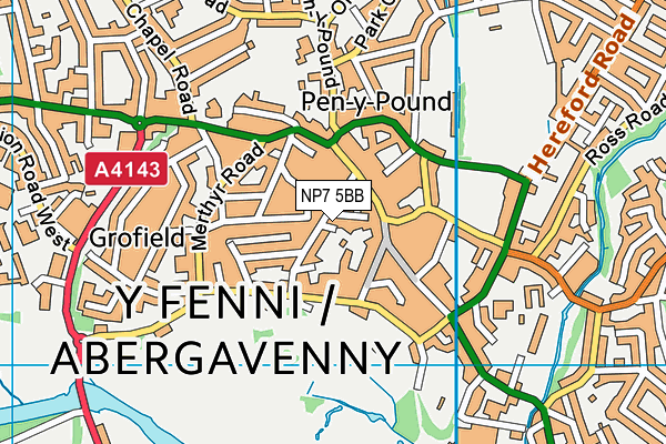 NP7 5BB map - OS VectorMap District (Ordnance Survey)