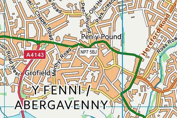 NP7 5BJ map - OS VectorMap District (Ordnance Survey)