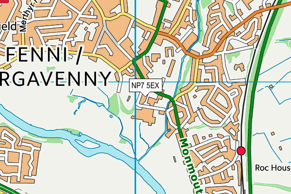 NP7 5EX map - OS VectorMap District (Ordnance Survey)