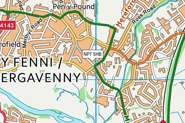 NP7 5HB map - OS VectorMap District (Ordnance Survey)