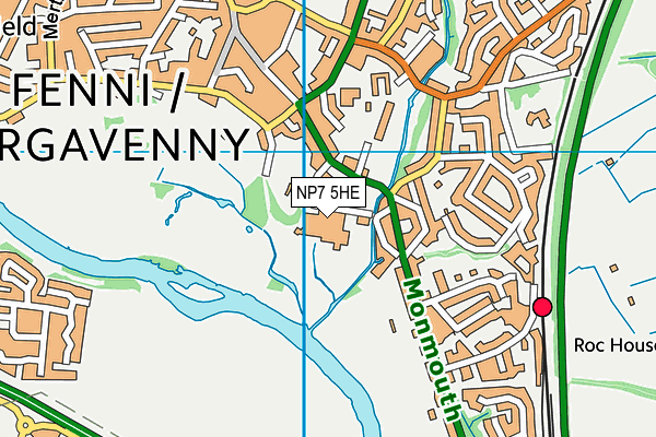 NP7 5HE map - OS VectorMap District (Ordnance Survey)