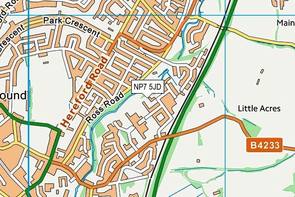 NP7 5JD map - OS VectorMap District (Ordnance Survey)