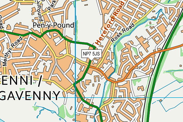 NP7 5JS map - OS VectorMap District (Ordnance Survey)