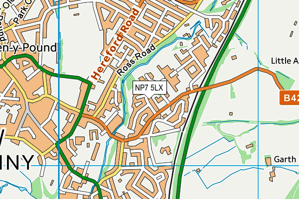 NP7 5LX map - OS VectorMap District (Ordnance Survey)