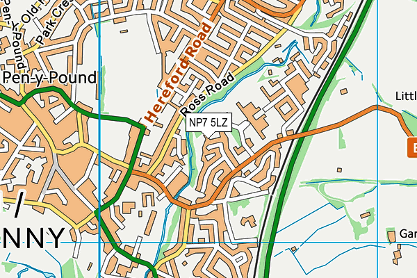 NP7 5LZ map - OS VectorMap District (Ordnance Survey)