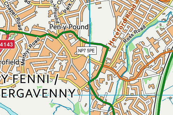 Map of LLANGENNY LAND CIC at district scale