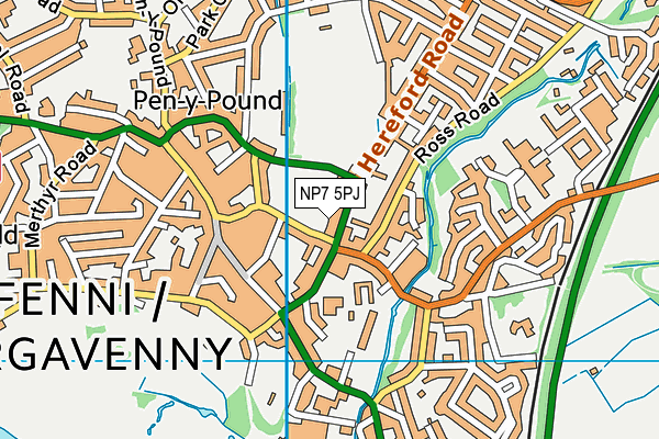 NP7 5PJ map - OS VectorMap District (Ordnance Survey)