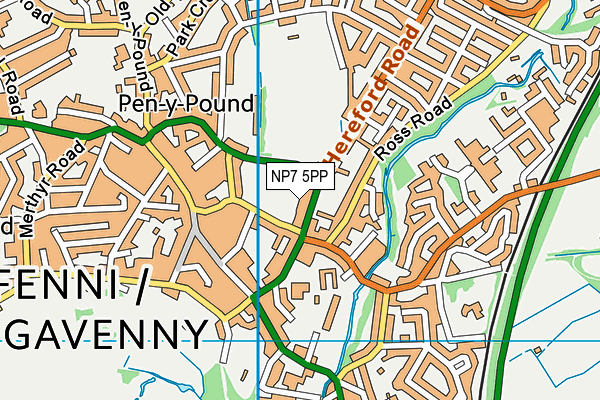NP7 5PP map - OS VectorMap District (Ordnance Survey)