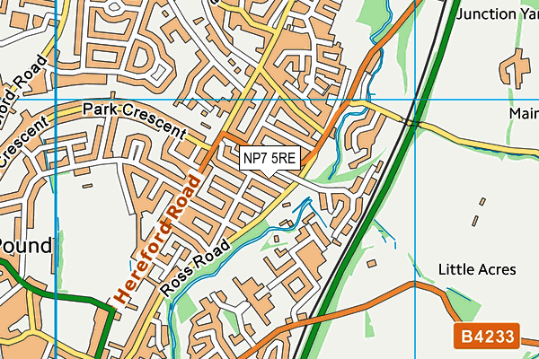 NP7 5RE map - OS VectorMap District (Ordnance Survey)