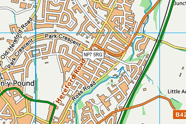 NP7 5RG map - OS VectorMap District (Ordnance Survey)