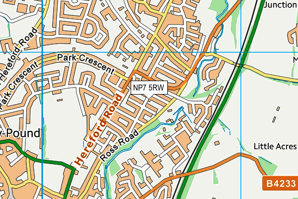 NP7 5RW map - OS VectorMap District (Ordnance Survey)
