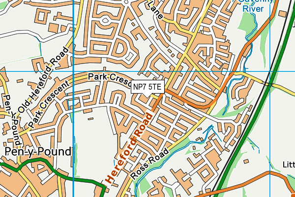 NP7 5TE map - OS VectorMap District (Ordnance Survey)