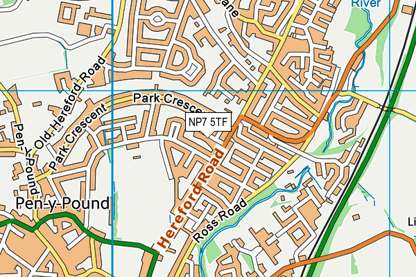 NP7 5TF map - OS VectorMap District (Ordnance Survey)