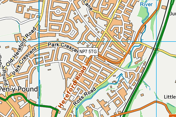 NP7 5TG map - OS VectorMap District (Ordnance Survey)