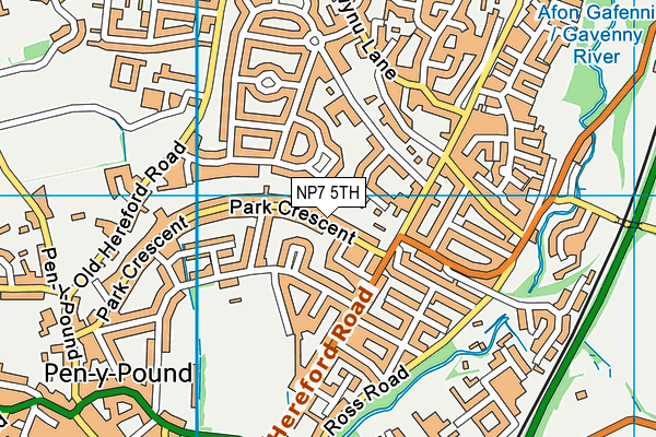 NP7 5TH map - OS VectorMap District (Ordnance Survey)