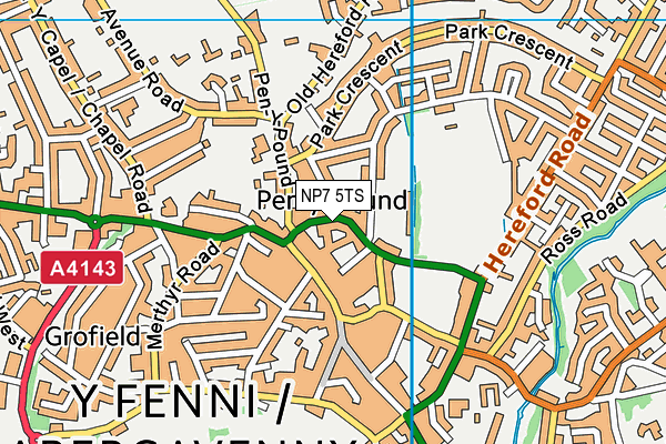 NP7 5TS map - OS VectorMap District (Ordnance Survey)