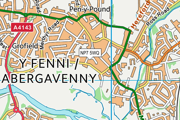 NP7 5WQ map - OS VectorMap District (Ordnance Survey)