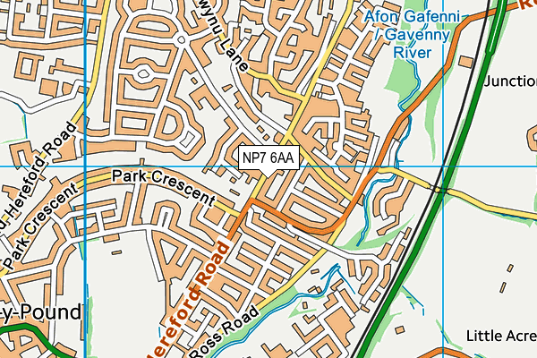 NP7 6AA map - OS VectorMap District (Ordnance Survey)