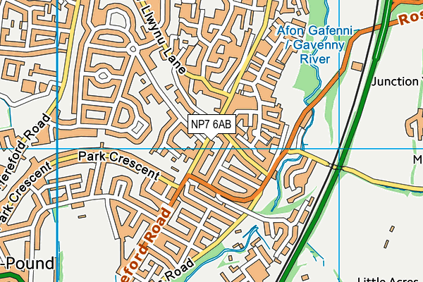NP7 6AB map - OS VectorMap District (Ordnance Survey)