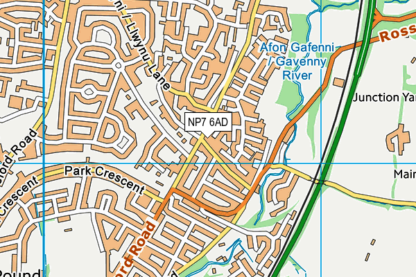 NP7 6AD map - OS VectorMap District (Ordnance Survey)