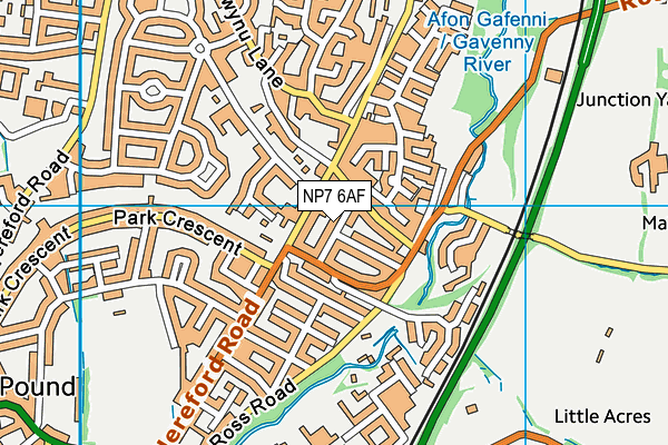NP7 6AF map - OS VectorMap District (Ordnance Survey)